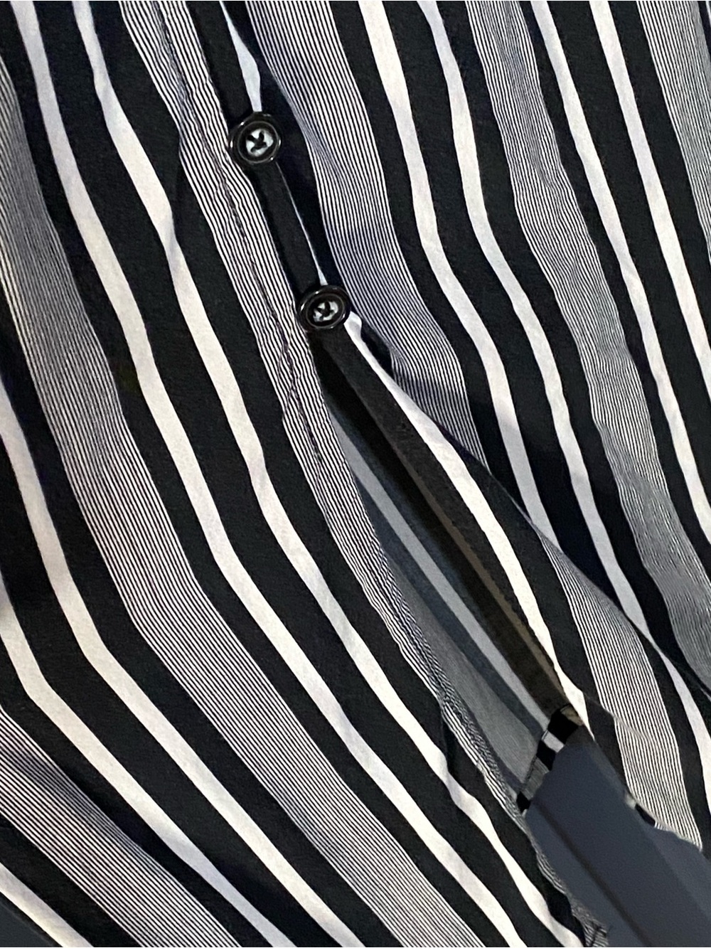 Xhilaration Black Striped Sundress Sz Small Button Front Nautical Coastal Resort - Picture 7 of 9